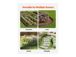 Borda de Jardim em Metal SucceBuy, 8 Pacotes de 1830 mm, Resistente à Ferrugem, Dobrável para Quintal e Jardim