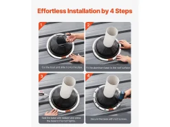 Botas de Flange para Tubos SucceBuy Lote de 2 de Telhado para Tubos de 15 a 28 cm, EDPM Flexível, Resistente a Altas Temperaturas, Base de Metal Durável