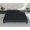 Box Spring Estofado 90x 190 - Madeira de Pinho Reforçada - Faia Maciça - Antracite - Estrutura Sólida de Qualidade - Confortável Douce Lune®