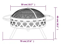 Braseira com atiçador 70 cm XXL aço