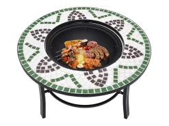 Braseira em mosaico 68 cm cerâmica verde