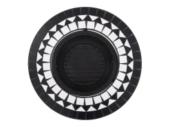 Braseira em mosaico 68 cm cerâmica preto e branco