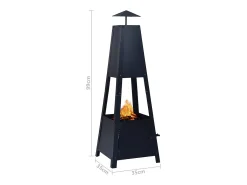 Braseira 35x35x99 cm aço preto