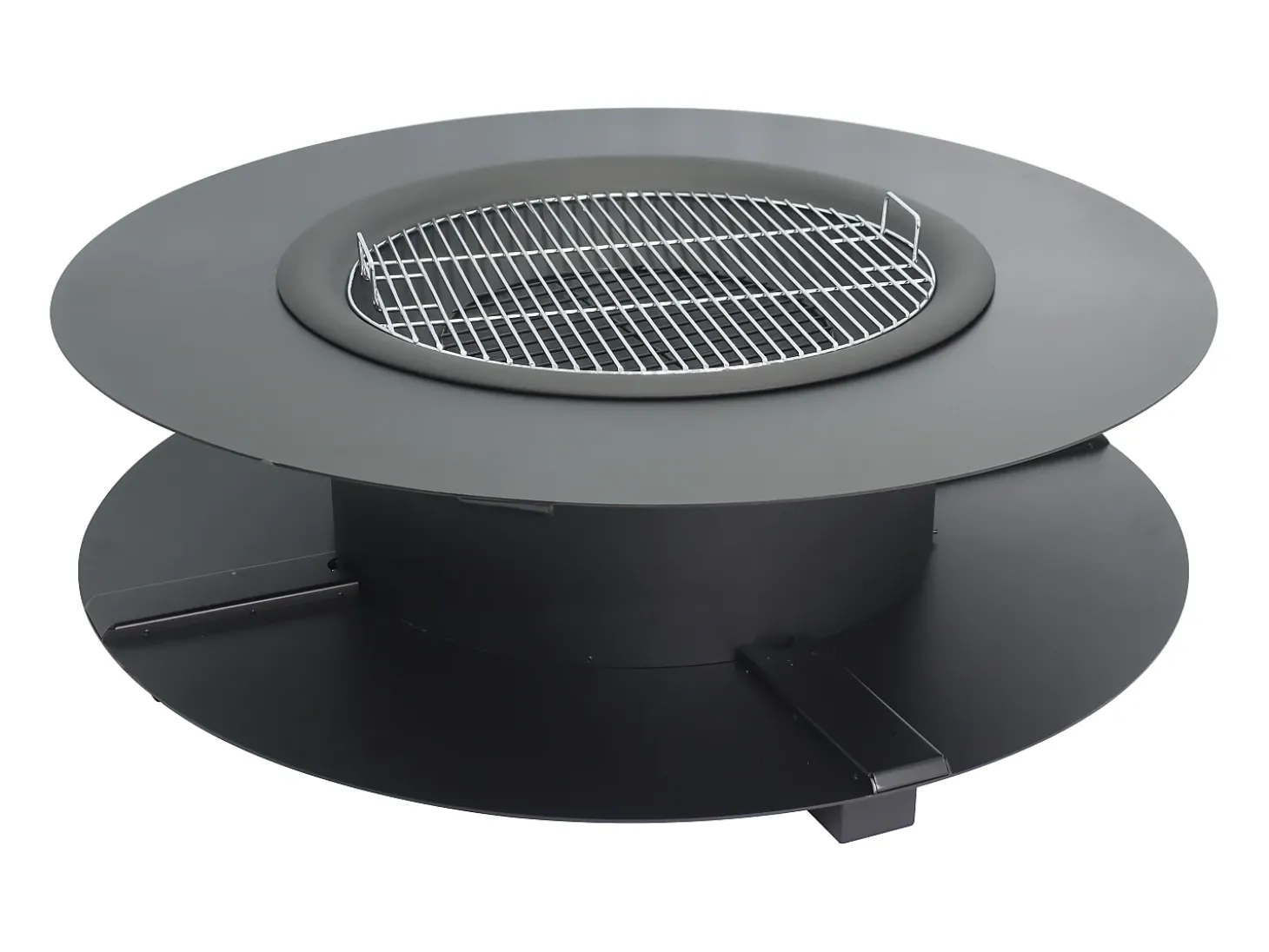 Braseiro, chapa e grelhado com suporte para lenha C120 x L120 x A40 cm BARCENA