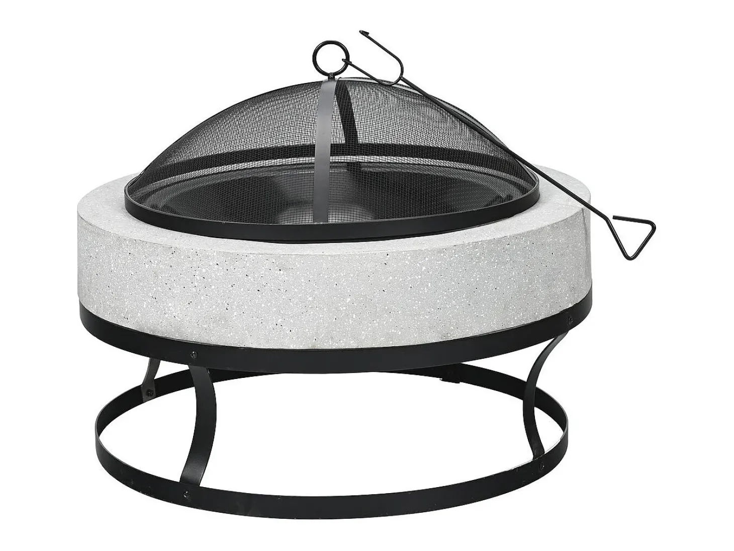 Braseiro em pedra "Torro" - 70 x 70 x 49 cm - Branco