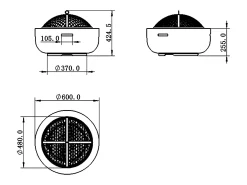Braseiro grelhador em MGO, C60,5 x L60,5 x A42,5 cm, GARMONA
