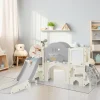 Brinquedo de escalada infantil 10 em 1 com escorrega, independente, escalada, jogo de perfuração, verde