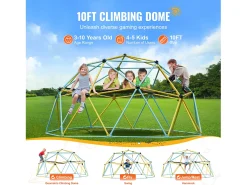 Brinquedo SucceBuy Domo de Escalada de 300CM com Hammock E Balanço, Jungle Gym para Crianças