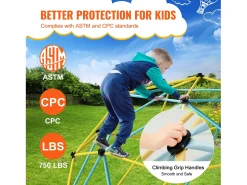 Brinquedo SucceBuy Domo de Escalada de 300CM com Hammock E Balanço, Jungle Gym para Crianças