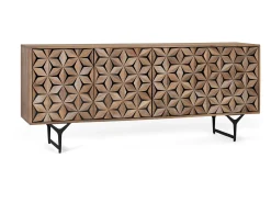Buffet à 4 portas fabricado à la main em madeira manguier 177 cm