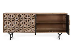Buffet à 4 portas fabricado à la main em madeira manguier 177 cm
