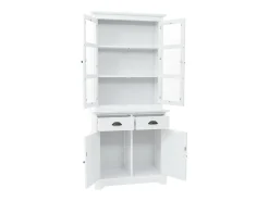 Buffet aparador console armário unidade de armazenamento armário de porcelana com 4 portas em MDF e madeira de pinho 180 cm 4402167