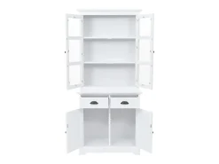 Buffet aparador console armário unidade de armazenamento armário de porcelana com 4 portas em MDF e madeira de pinho 180 cm 4402167