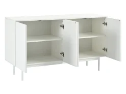 Buffet branco com 4 porta cintrée, estilo simples, pode ser colocado no salão, na sala de manjedoura, no couloir
