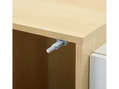 Buffet brilhante 140x35x81 cm - com 2 portas - com 4 gavetas - MDF - branco