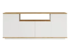 Buffet com 4 portas e 1 prateleira - Branco e natural - LOTULA