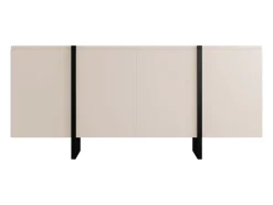 Buffet com 4 portas em MDF - Bege e preto - LUVONIA