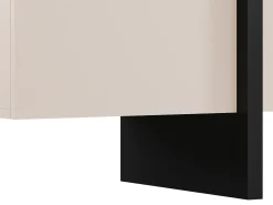 Buffet com 4 portas em MDF - Bege e preto - LUVONIA
