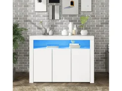 Buffet de 3 e 1 Nicho - Painel de partículas - com 16 cores LED e controle remoto - branco