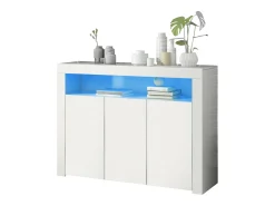 Buffet de 3 e 1 Nicho - Painel de partículas - com 16 cores LED e controle remoto - branco