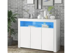 Buffet de 3 e 1 Nicho - Painel de partículas - com 16 cores LED e controle remoto - branco