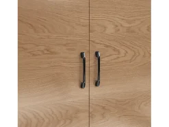 Buffet de cozinha 100×47×187 cm - com LED - 2 portas - natural+preto