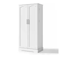 Buffet de cozinha 60×35×128 cm - com sensor de luz LED - com 2 portas - com prateleiras - Branco
