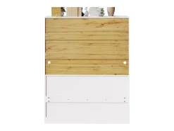 Buffet de cozinha moderno 140x40x175cm - 6 portas + 3 gavetas + 9 prateleiras - móvel alto - com iluminação LED - Branco