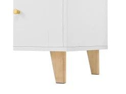 Buffet de cozinha moderno 120x40x184cm - con tomada e porta-copos de vinho - con 3 gavetas e 5 portas - Branco
