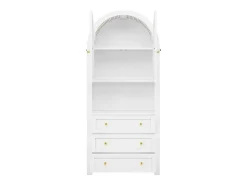 Buffet de cozinha 70x35x180 cm - 2 portas e 3 gavetas - tampo arqueado - Branco