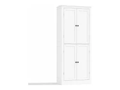 Buffet de cozinha 75x40x180cm - 2 portas de armazenamento con prateleiras - 1 gaveta e compartimento de armazenamento - Branco