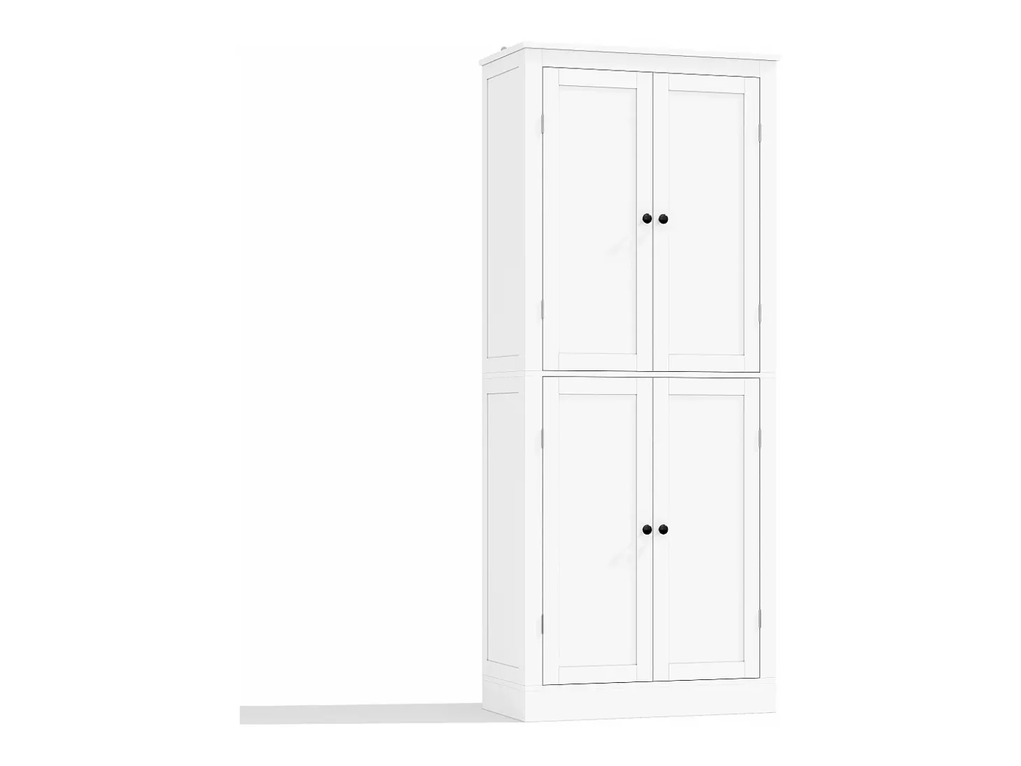 Buffet de cozinha 75x40x180cm - 2 portas de armazenamento con prateleiras - 1 gaveta e compartimento de armazenamento - Branco