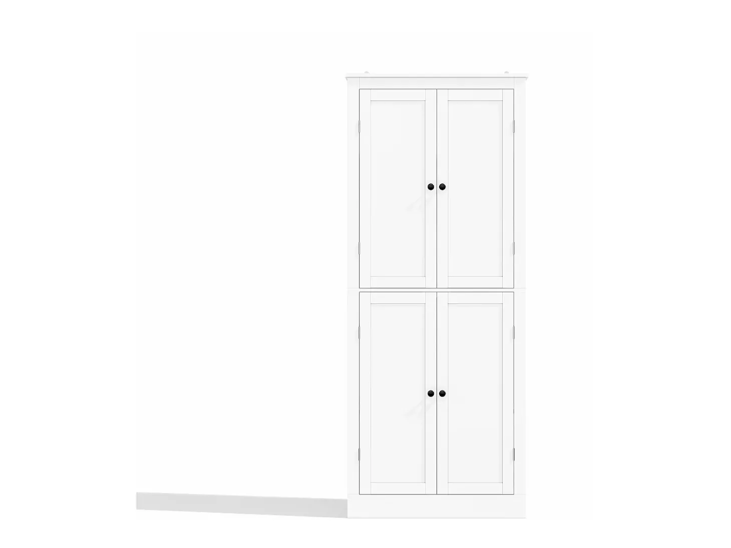 Buffet de cozinha 75x40x180cm - 2 portas de armazenamento con prateleiras - 1 gaveta e compartimento de armazenamento - Branco