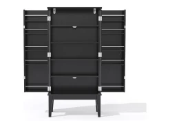 Buffet de cozinha 59x30x120cm - 2 portas de armazenamento con prateleiras - estilo retrô - Preto