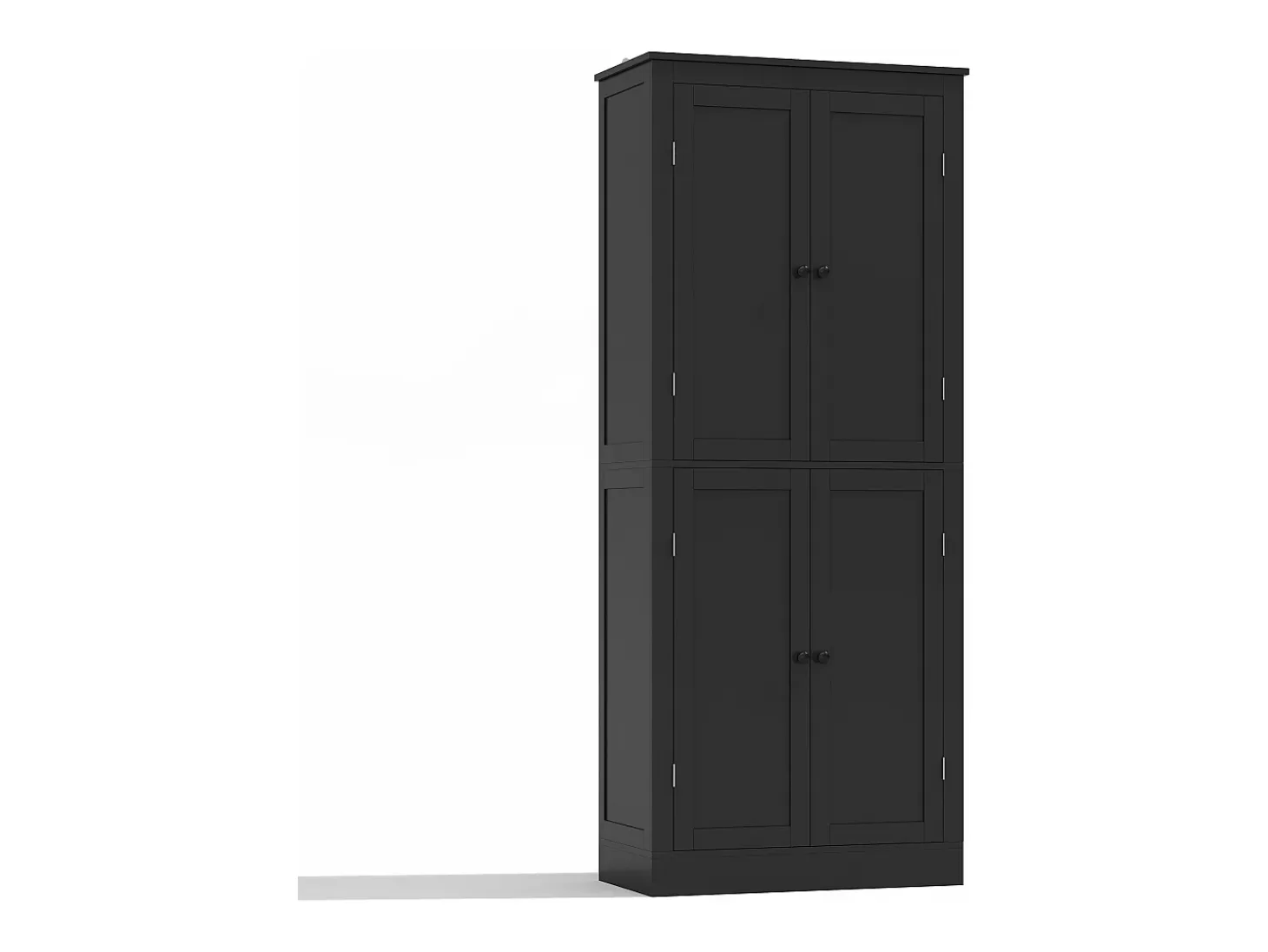 Buffet de cozinha 75x40x180cm - 2 portas de armazenamento con prateleiras - 1 gaveta e compartimento de armazenamento - Preto