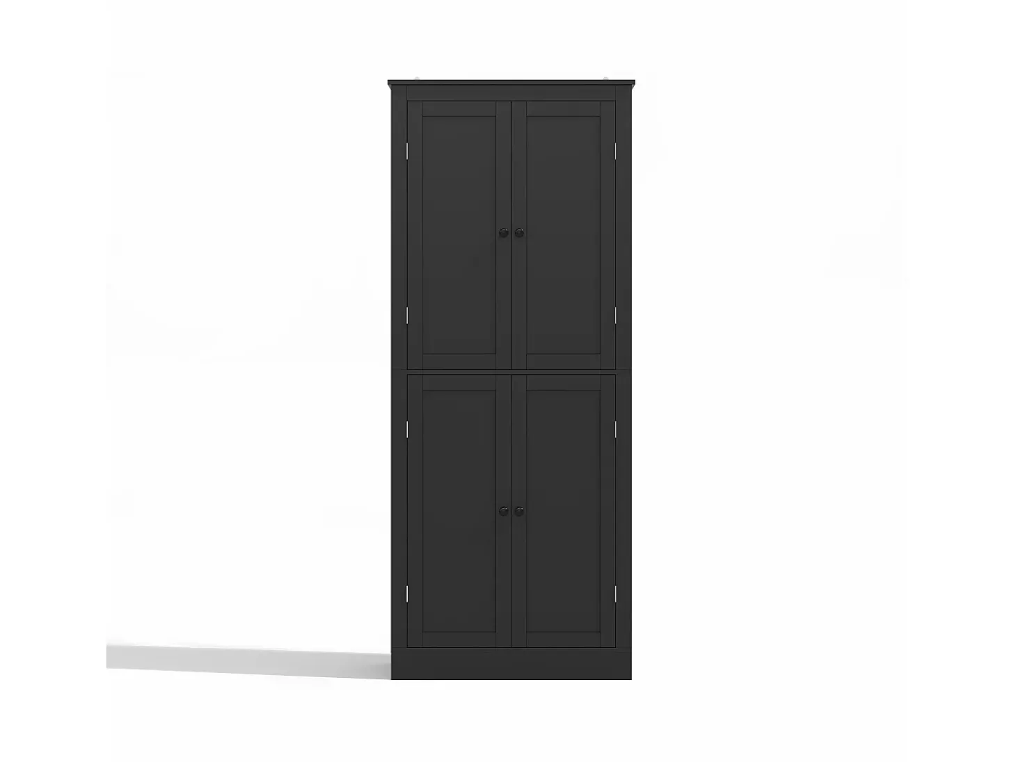 Buffet de cozinha 75x40x180cm - 2 portas de armazenamento con prateleiras - 1 gaveta e compartimento de armazenamento - Preto