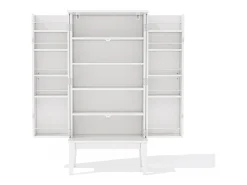 Buffet de cozinha 59x30x120cm - 2 portas de armazenamento con prateleiras - estilo retrô - Branco