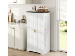 Buffet de cozinha 60.5x40x120cm - com sensor de luz LED - com 2 portas - com prateleiras ajustáveis - Branco