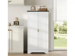Buffet de cozinha 60.5x40x120cm - com sensor de luz LED - com 2 portas - com prateleiras ajustáveis - Branco