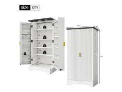 Buffet de cozinha 60.5x40x120cm - com sensor de luz LED - com 2 portas - com prateleiras ajustáveis - Branco