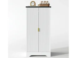 Buffet de cozinha 60.5x40x120cm - com sensor de luz LED - com 2 portas - com prateleiras ajustáveis - Branco
