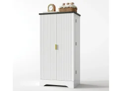 Buffet de cozinha 60.5x40x120cm - com sensor de luz LED - com 2 portas - com prateleiras ajustáveis - Branco