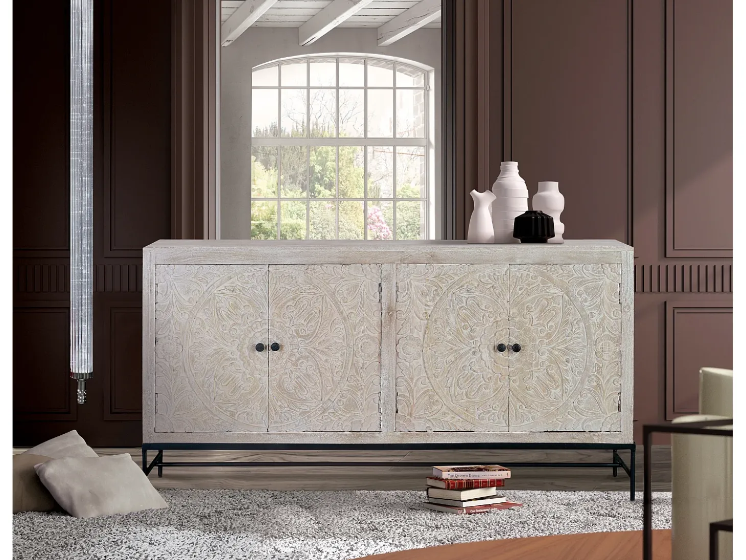Buffet em manguier blanc vieilli