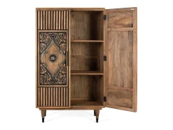 Buffet haut en bois de manguier e detalhes pintados à la main