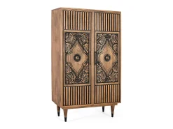 Buffet haut en bois de manguier e detalhes pintados à la main