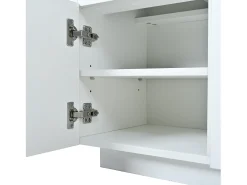 Buffet 140x35x72,5 cm - 2 gavetas e 4 portas - iluminação LED - painéis de partículas - branco