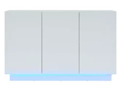 Buffet 120x40x75 cm - com iluminação LED - com 3 portas - Painéis de partículas - Branco