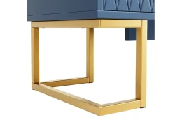 Buffet 140x40x80cm - con 4 portas 6 prateleiras de armazenamento - Estilo moderno - puxadores e base de metal - Azul