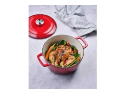 Caçarola de Ferro Fundido Esmaltado 24 cm 4,6 L COSY & TRENDY FONTESTIC Vermelho Todos os Fogões Indução Forno