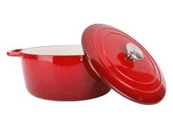 Caçarola de Ferro Fundido Esmaltado 28 cm 6,15 L COSY & TRENDY FONTESTIC Todos os Fogões Indução Vermelho